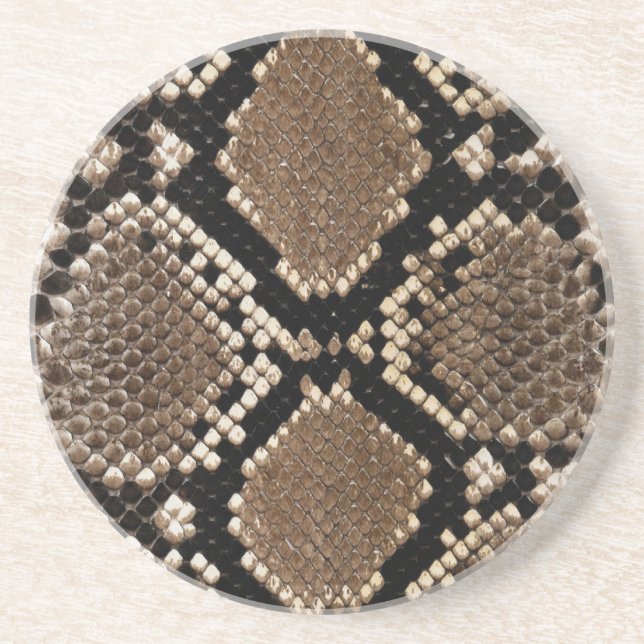 Diamond Back Rattlessnake Skin Sandstein Untersetzer (Vorne)