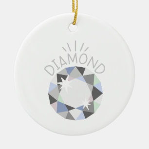 Diamond Birthstone Keramik Ornament