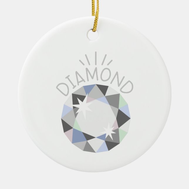 Diamond Birthstone Keramik Ornament (Vorne)