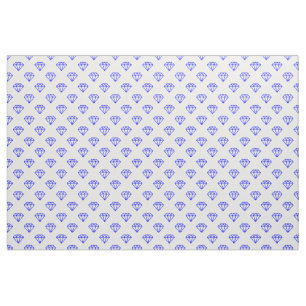 Diamond - Blau auf Weiß Stoff