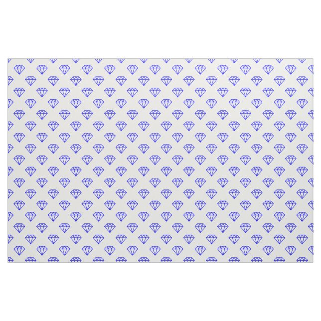 Diamond - Blau auf Weiß Stoff (Yard (91,4 cm))