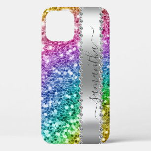 Diamond Bling Glitzer Kalligraphie Name Rainbow Case-Mate iPhone Hülle