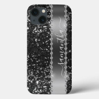 Diamond Bling Glitzer Look Black Midnight