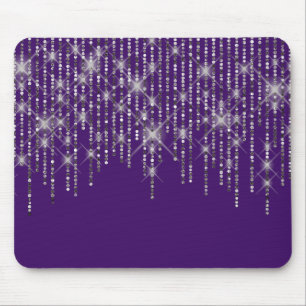 Diamond Bling on Purple Mouse Pad Mousepad
