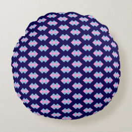 Diamond Blue Round Pillow Rundes Kissen