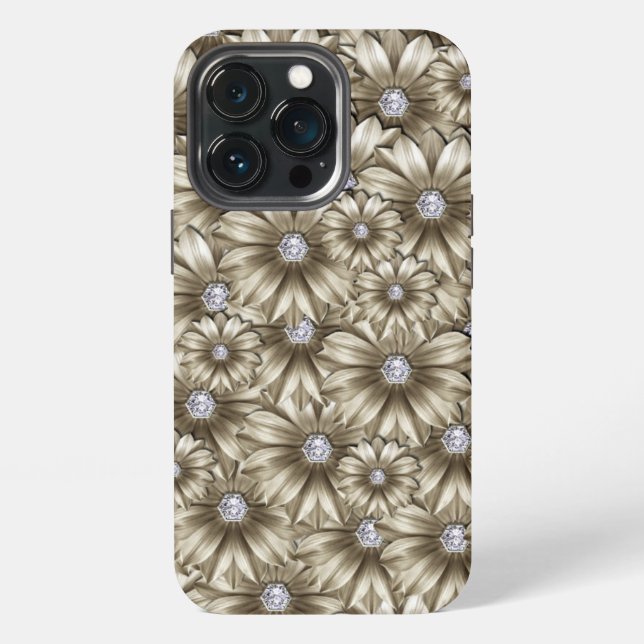 Diamond Blume iPhone Case Hülle (Hinten)