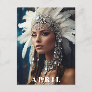 *~ DIAMOND Boho Frauen AP53 APRIL GEBURTSTAG Postkarte
