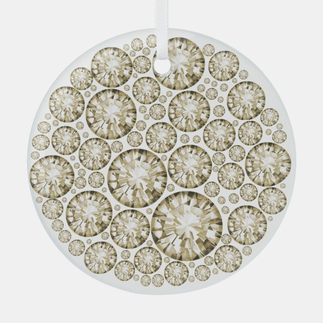 Diamond Crusted Solitaires Ornament Aus Glas (Vorderseite)