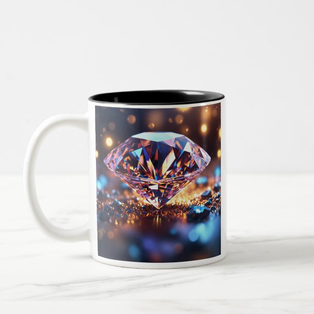 "Diamond Dazzle: Elegantes Design der Tasse" Zweifarbige Tasse (Links)