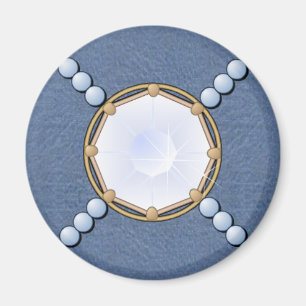 Diamond Denim und Pearls Magnet