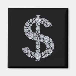 Diamond Dollar Sign Bling Magnet