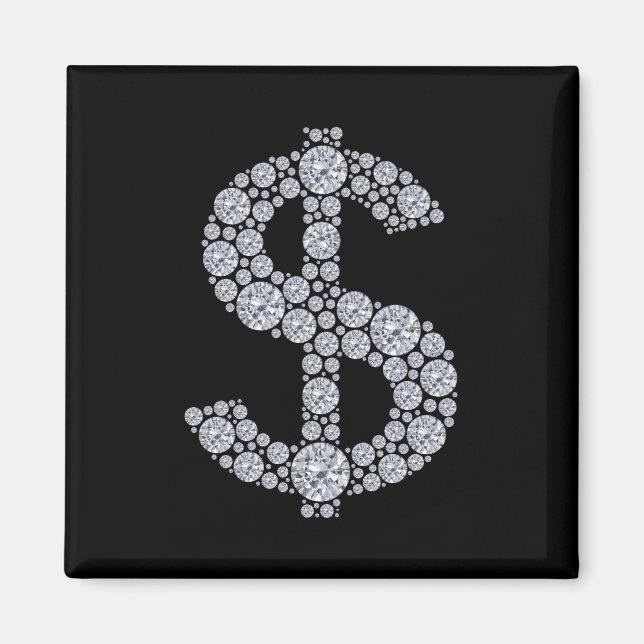 Diamond Dollar Sign Bling Magnet (Vorne)