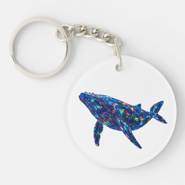 Diamond Dolphin - Vibrannte Kunst Schlüsselanhänger (Vorderseite)
