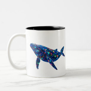 Diamond Dolphin - Vibrannte Kunst Zweifarbige Tasse