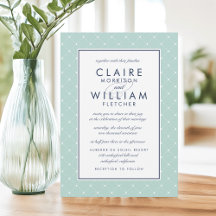 Diamond Dot Hochzeitseinladung | Minze und Marine