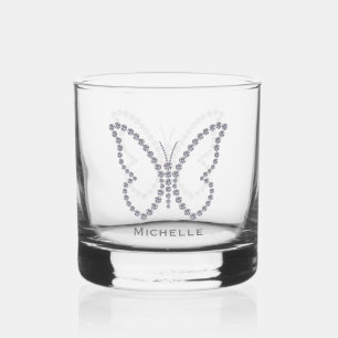 Diamond Elegant Butterfly Personalisiert Whiskyglas