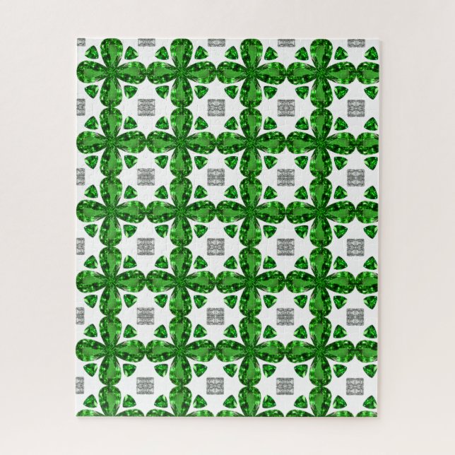 Diamond & Emerald Gemstone Art, grün Puzzle (Vertikal)