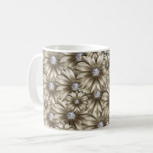Diamond Flowers Coffee Mug Gift Kaffeetasse