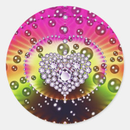 Diamond-Fraktal Runder Aufkleber