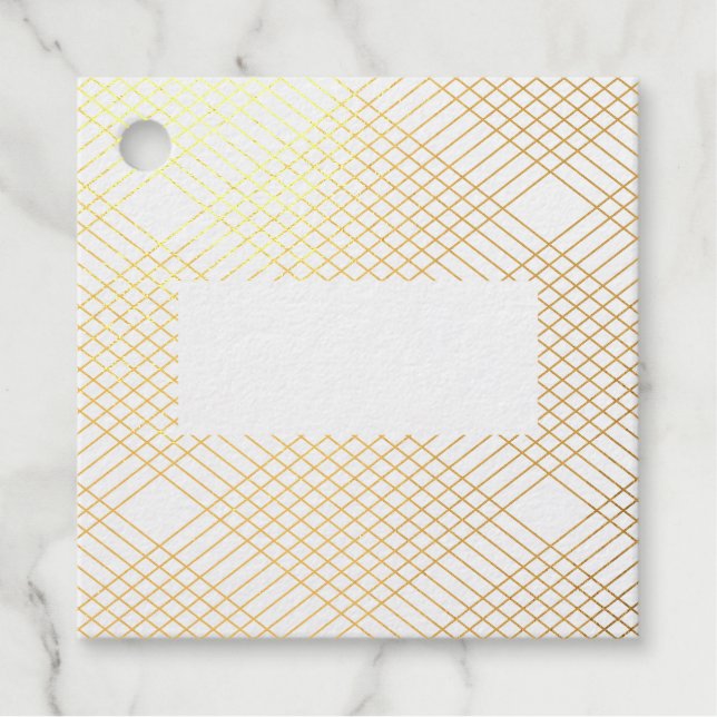Diamond Gatsby Geometric Foto Real Gold Foil Geschenkanhänger (Vorderseite)
