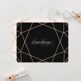 Diamond Gemstone Chic Geometric Wedding Directions Einladung