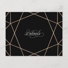 Diamond Gemstone Modern Geometric Wedding Details Begleitkarte