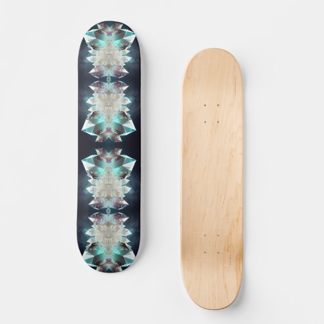 Diamond Gemstone Muster Moderne Abstrakte Kristall Skateboard (Vorderseite)