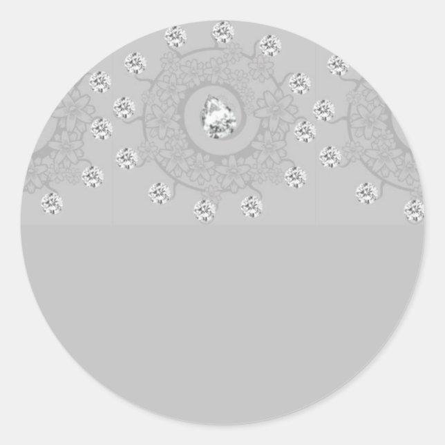 Diamond Gemustert Floral Runder Aufkleber (Vorderseite)