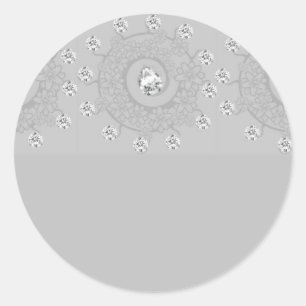 Diamond Gemustert Floral Runder Aufkleber