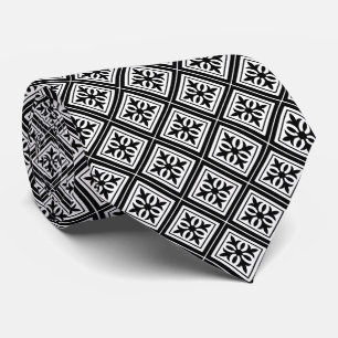 Diamond Geometric Black & White Wedding Krawatte