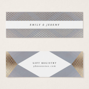 Diamond Geometric Gray Gold Gatsby Gift Registry