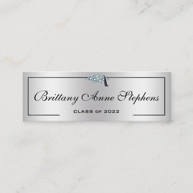 Diamond gestufte Grad Cap Silver 2 Rufkarte Telefonnummerkarte (Vorderseite)