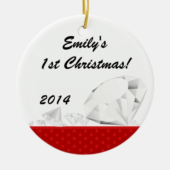 Diamond Glitz Glam Glam Personalisierter Name Orna Keramik Ornament (Vorne)