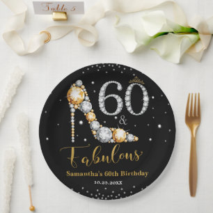 Diamond Glitzer 50 und fabelhaft 60. Geburtstag Pappteller