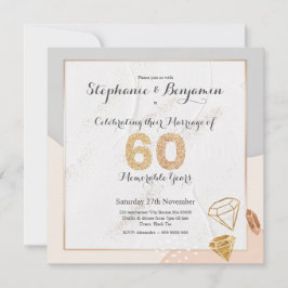 Diamond Glitzer 60. Hochzeitsszenario Elegant Einladung