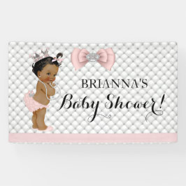 Diamond Glitzer Ethnic Princess Baby Girl Pink Banner
