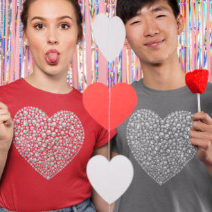 Diamond Glitzer Glam Red Heart Valentine's Day T-Shirt