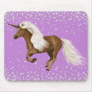 Diamond Glitzer Sparkle Unicorn Lila Palomino Mousepad