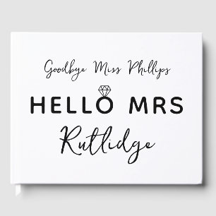 Diamond Goodbye Miss Hallo Mrs. Name Brautparty Gästebuch