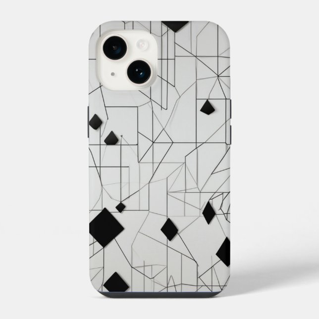 Diamond Grid Line Art iPhone Hülle (Rückseite)