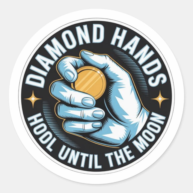 Diamond Hands Crypto Sticker - HODL Until The Moon (Vorderseite)