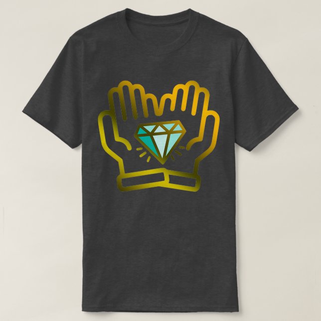 Diamond Hands GME Stock Trader Gold Crypto T-Shirt (Design vorne)