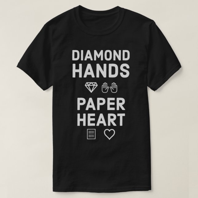 Diamond Hands Paper Heart  T-Shirt (Design vorne)