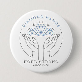 Diamond Hands Stock & Crypto Trader Funny Button