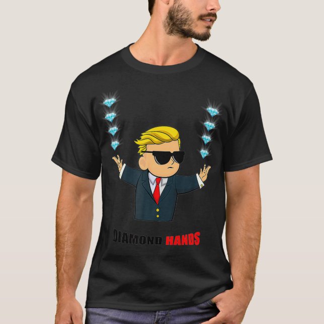 Diamond Hands Wall Street setzt Mascot Magic T-Shirt (Vorderseite)