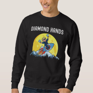 Diamond Hands Wallstreetbetts Amc to the Moon Meme Sweatshirt