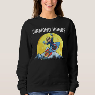 Diamond Hands Wallstreetbetts Amc to the Moon Meme Sweatshirt