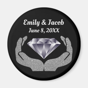 Diamond Hands Wedding Magnet