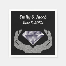 Diamond Hands Wedding Paper Napkin Serviette