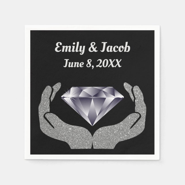 Diamond Hands Wedding Paper Napkin Serviette (Vorderseite)